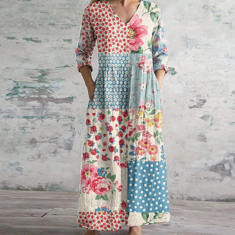 Jolie - Colorful Spring Floral Casual Dress