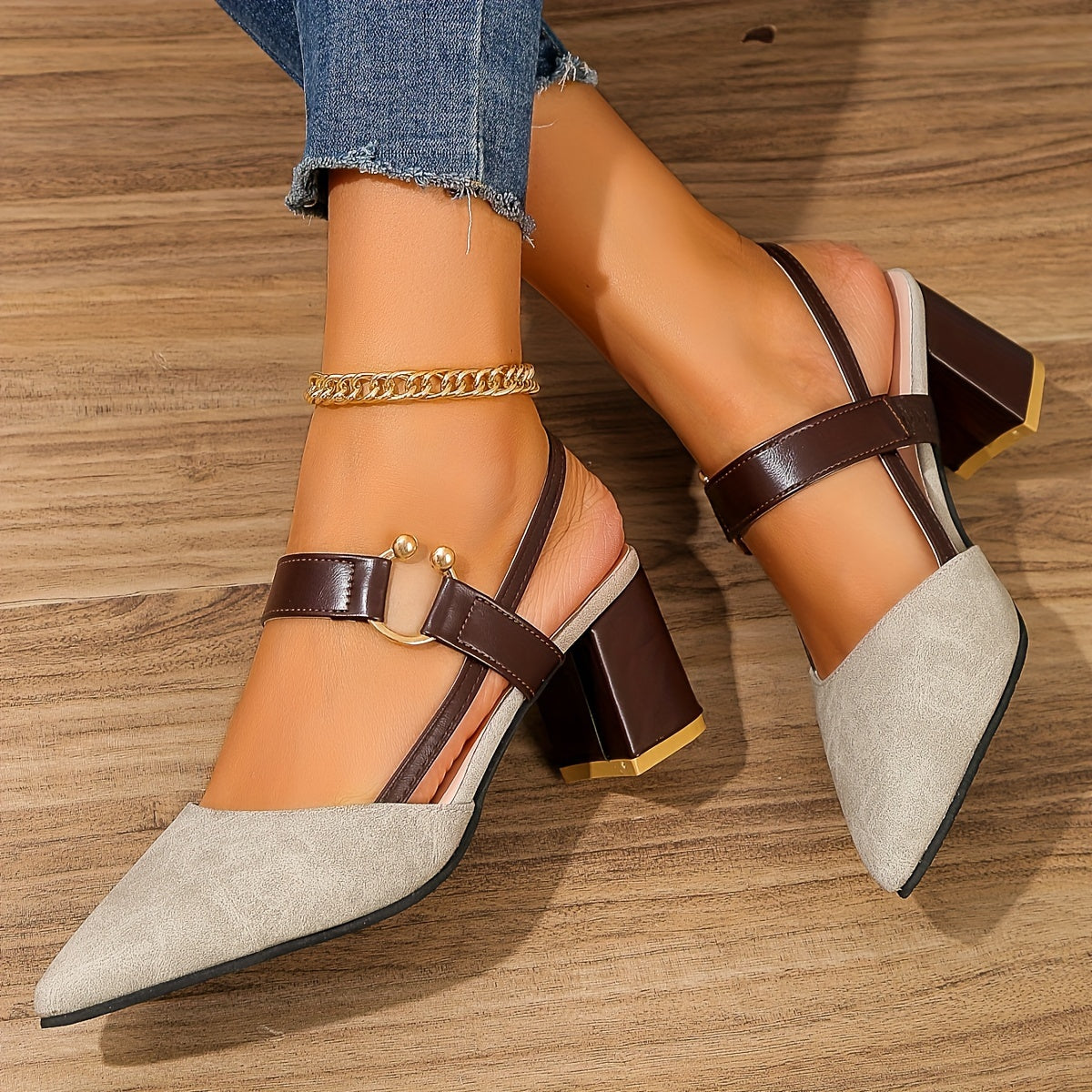 Elora | Pointed Toe Block Heel Shoes