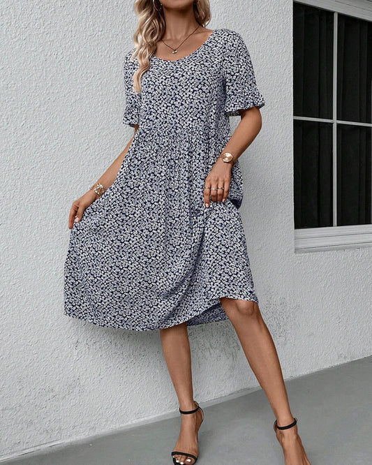 Ivy - Elegant Floral Midi Dress