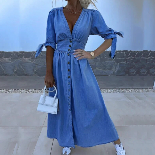 Chloe™ - Denim Maxi Dress