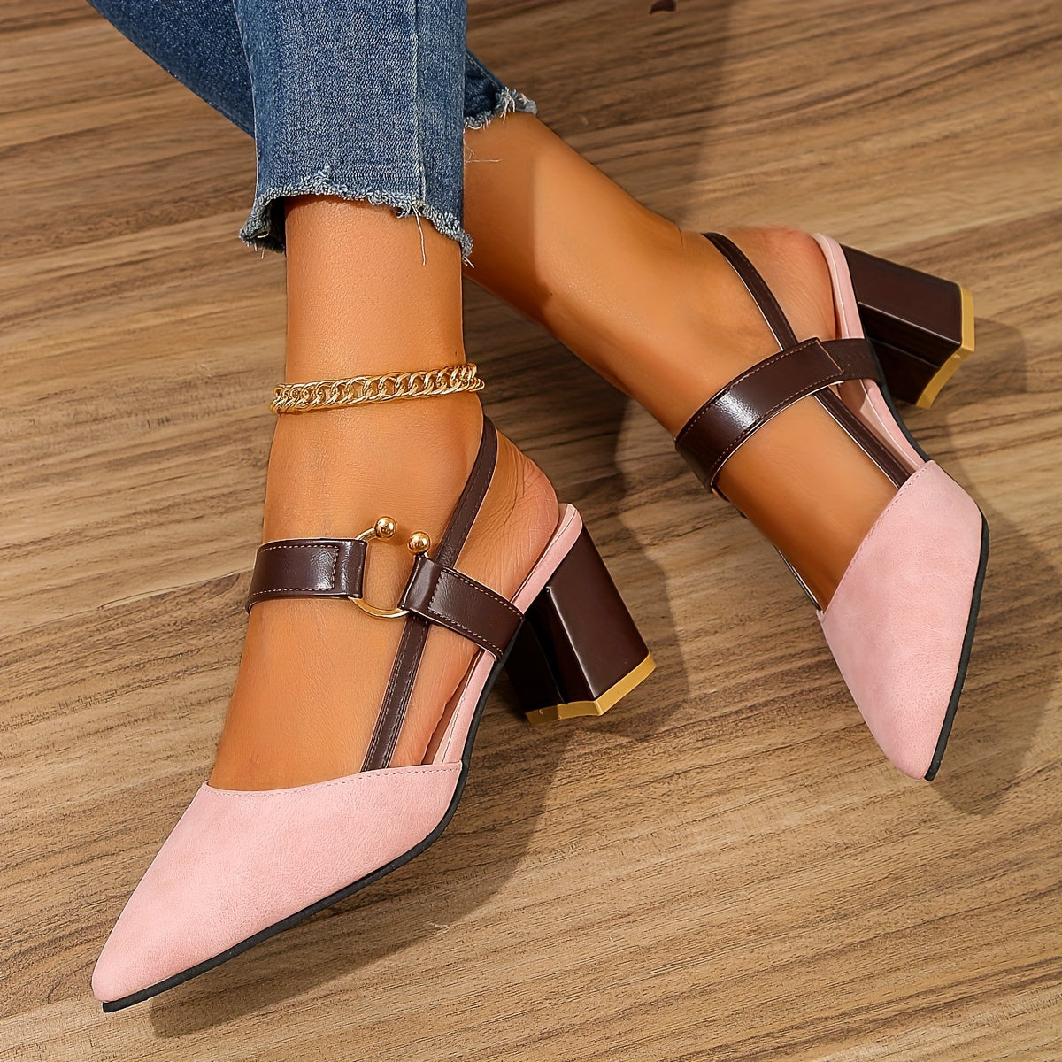 Elora | Pointed Toe Block Heel Shoes