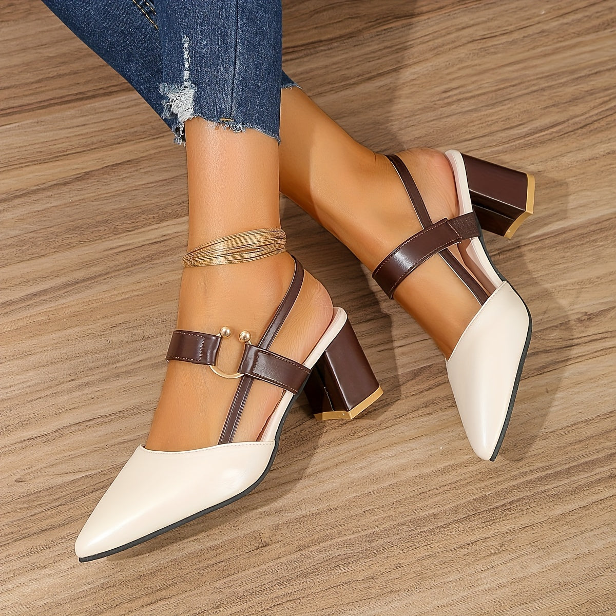 Elora | Pointed Toe Block Heel Shoes