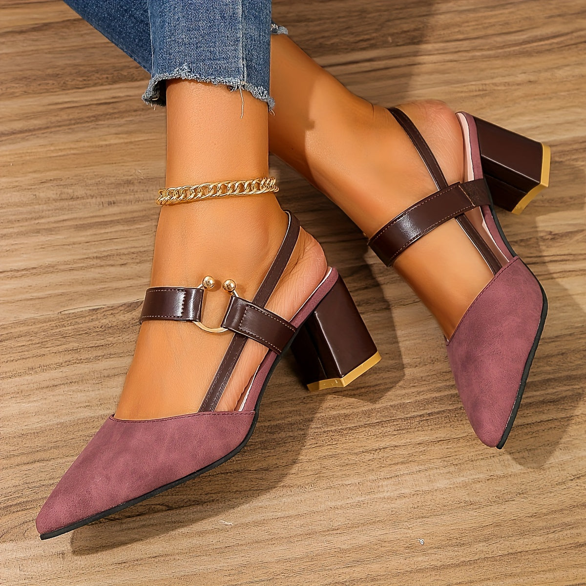 Elora | Pointed Toe Block Heel Shoes