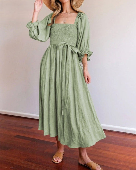 Bertina - French Dress with Folded Sleeves